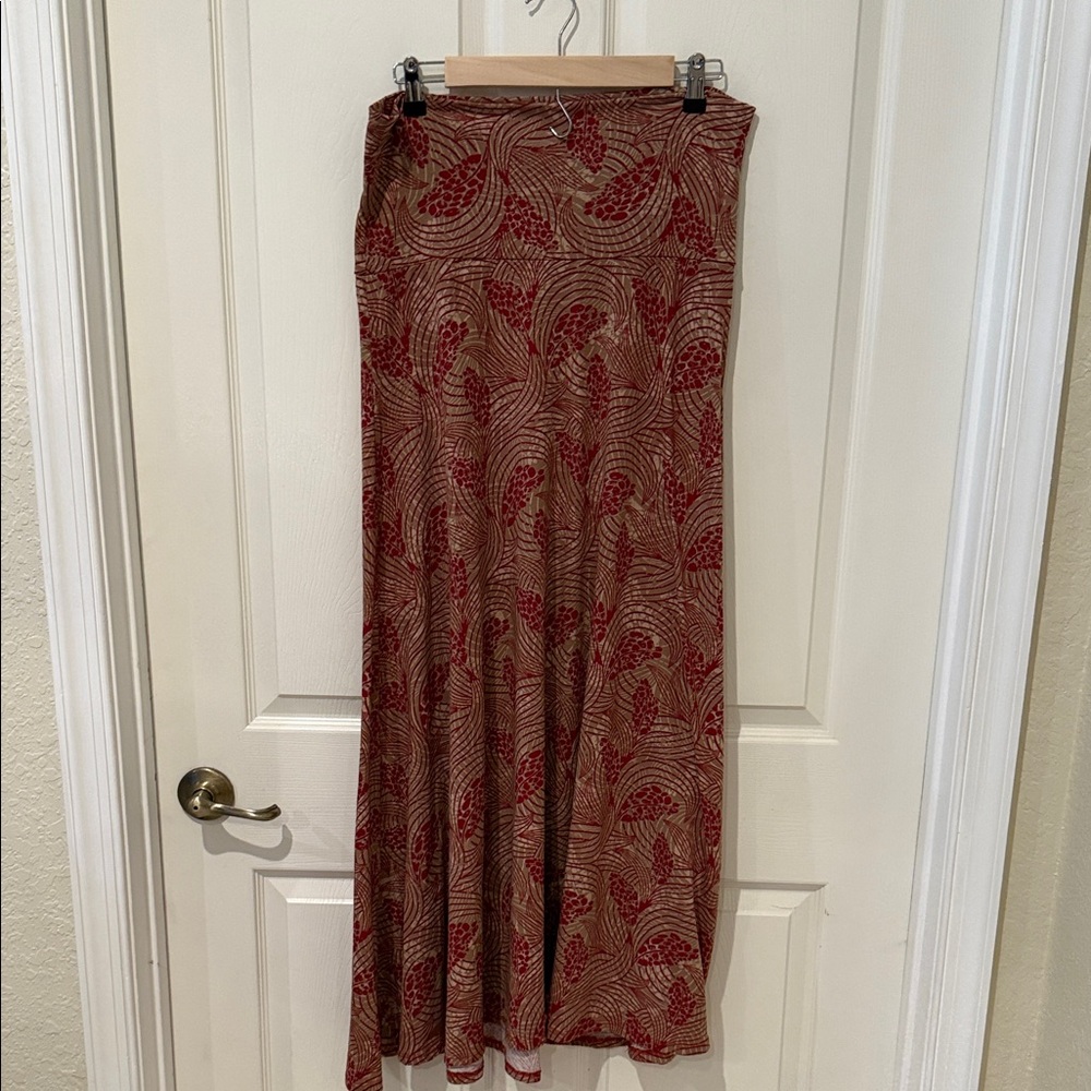 Women's Red Floral Maxi Skirt